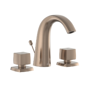 Picture of 3 Hole Basin Mixer with popup waste - Gold Dust