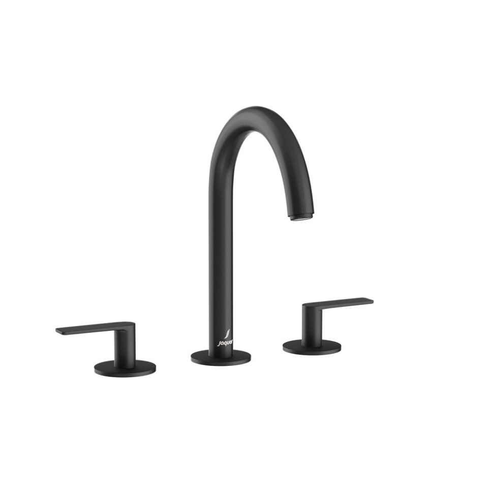 Picture of 3-Hole Basin Mixer with Pipe Spout - Black Matt